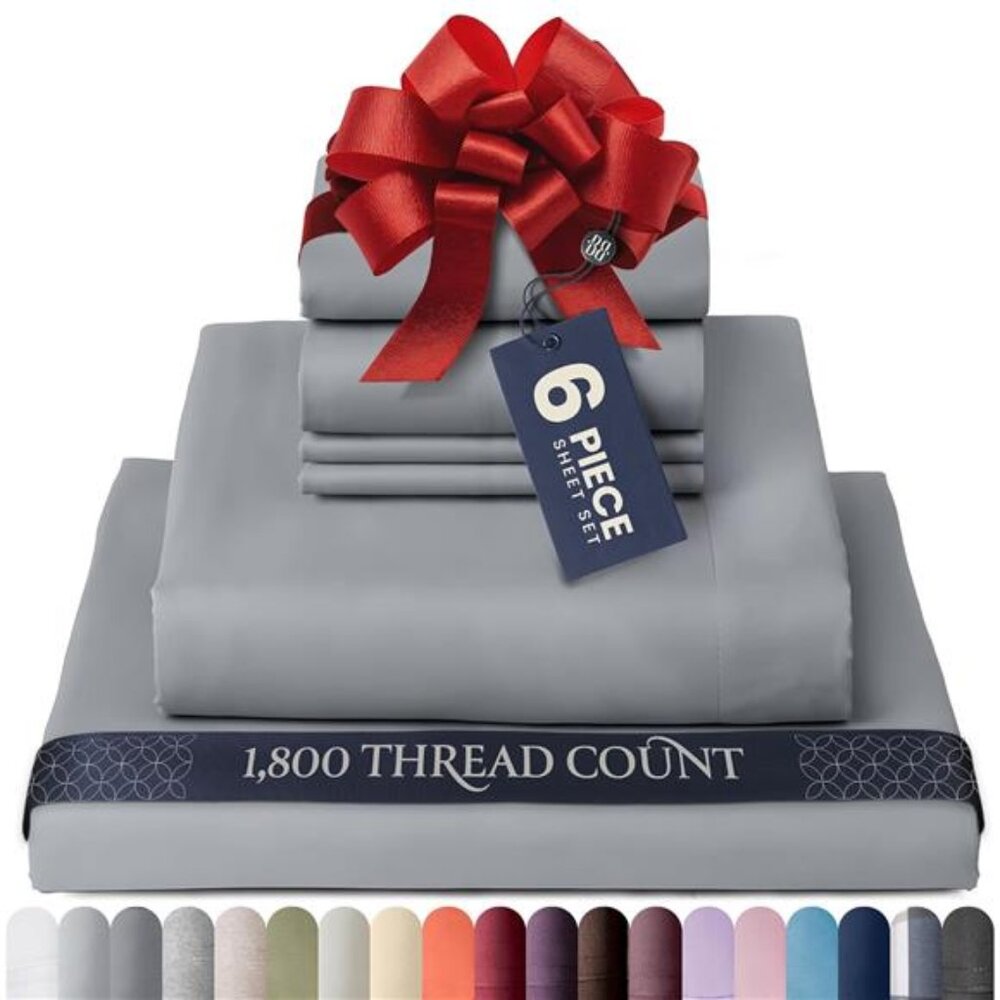 BELADOR Silky Soft Sheet Set - Luxury 6 Piece Bed Sheets for Queen Size Bed